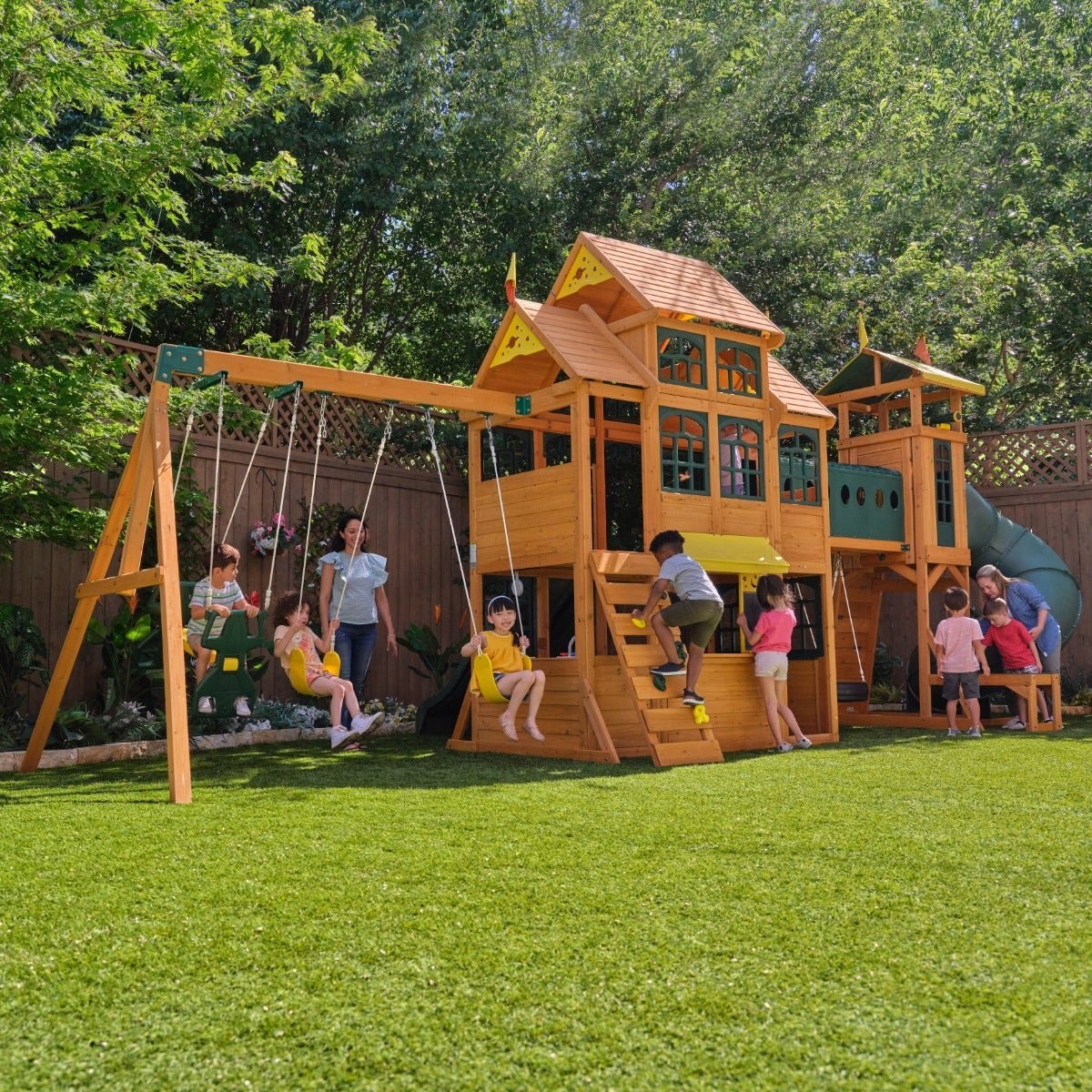 Bear Cave Lodge Swing Set – Installation Available - Prioka