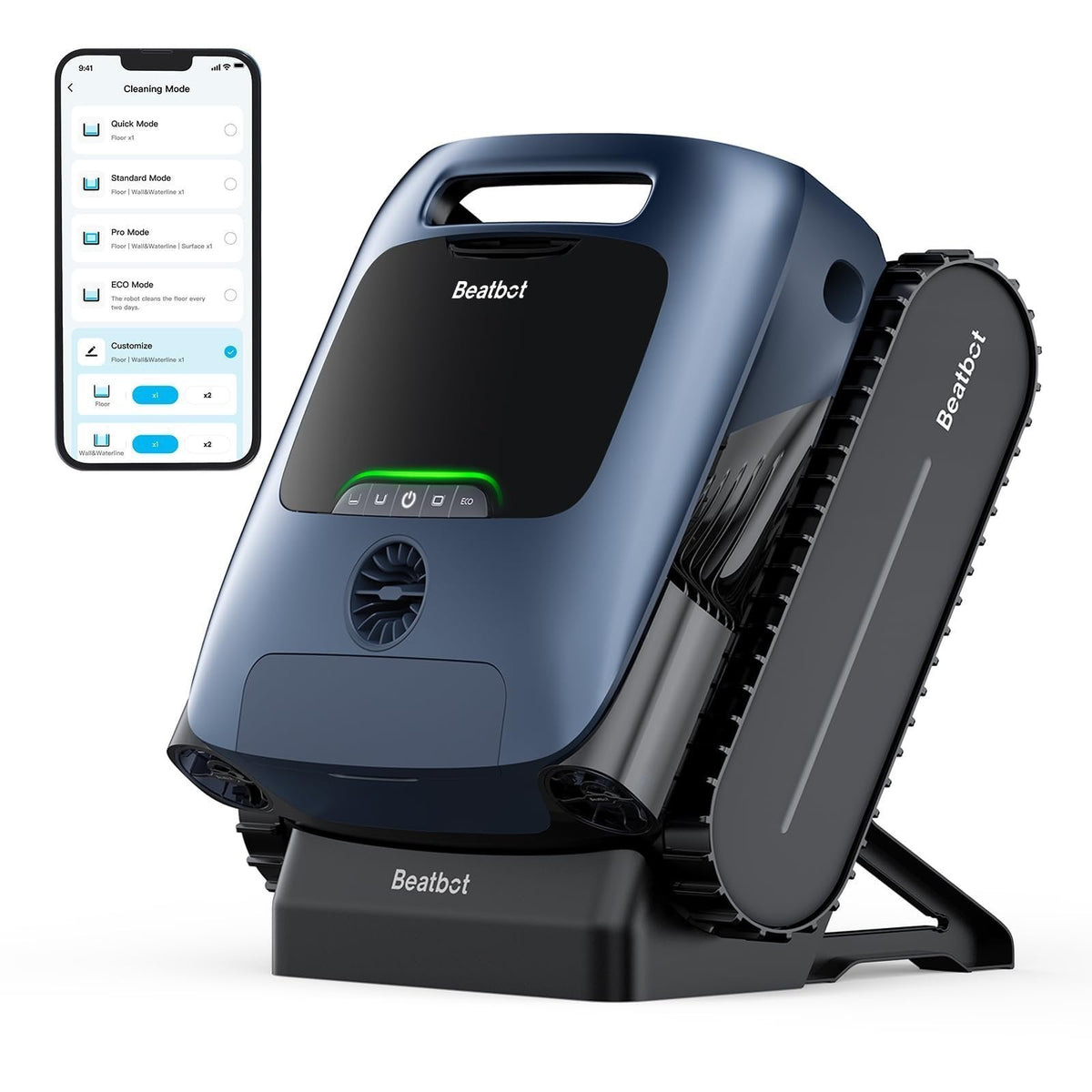 Beatbot Aquasense Pro Cordless Pool Cleaner Robot – Clarifies Water, Cleans Surface, Floor, Walls and Waterline, Intelligent Path Optimization, Surface Parking – Dark Blue - Prioka