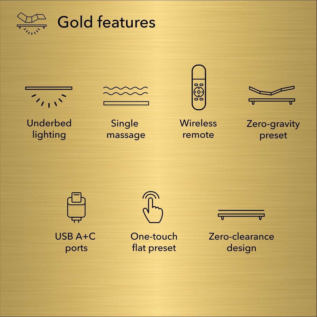 Beautyrest baselogic™ Gold Head and Foot Adjustable Base with Massage - Prioka