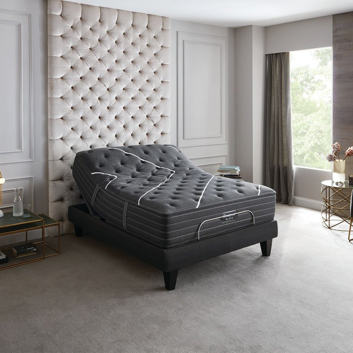 Beautyrest Black™ Luxury Smart Adjustable Base – High-Performance Zero-Clearance Foundation with Comprehensive Massage Therapy, Alexa/Google Voice Control, and Extension Deck Technology - Prioka