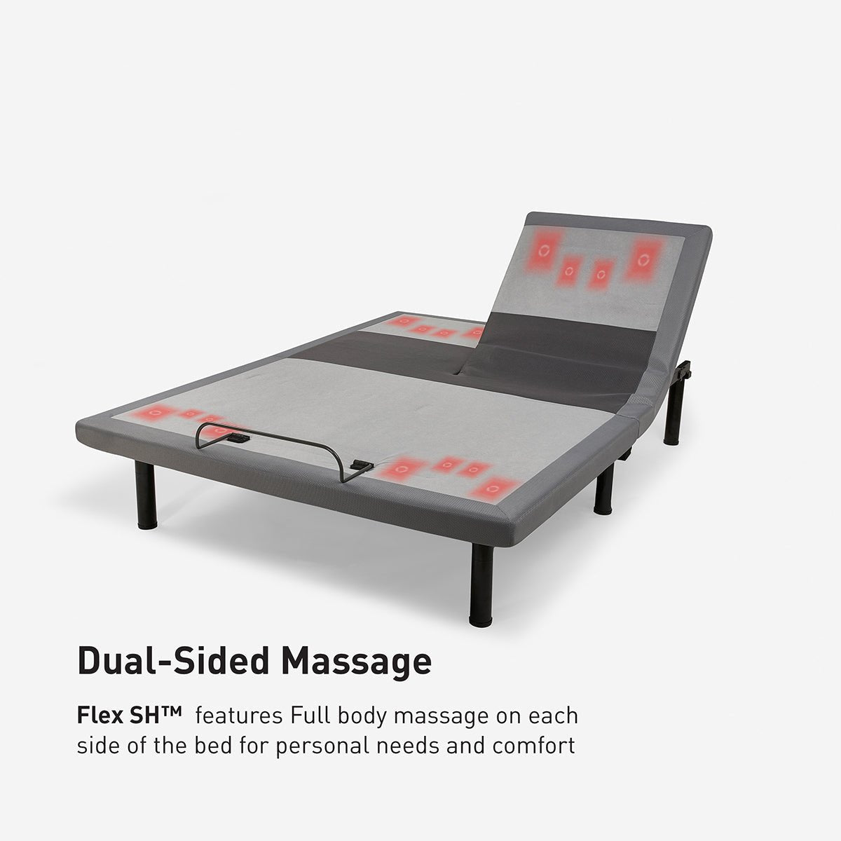 Bedgear Flex SH Split Head Adjustable Base - Lumbar Support & Bluetooth Audio - Prioka