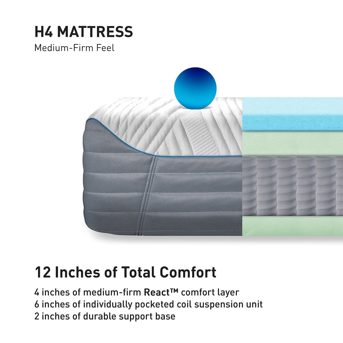 Bedgear H4 Hybrid Performance Mattress - Prioka