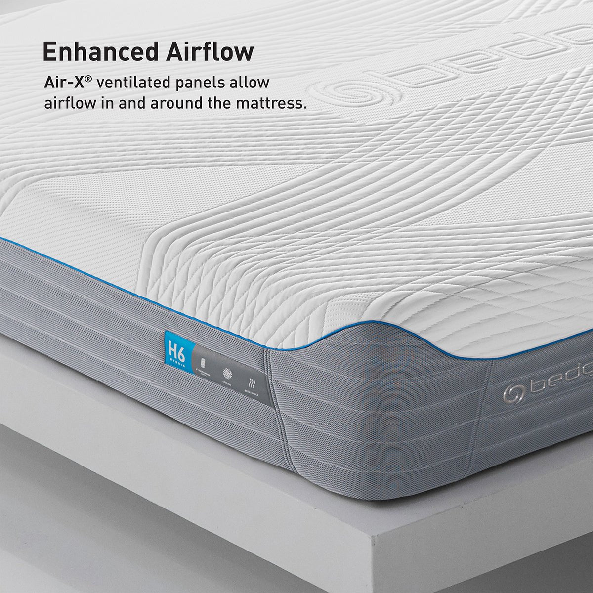 Bedgear H6 Hybrid Performance Mattress - Cooling Memory Foam & Innerspring - Prioka