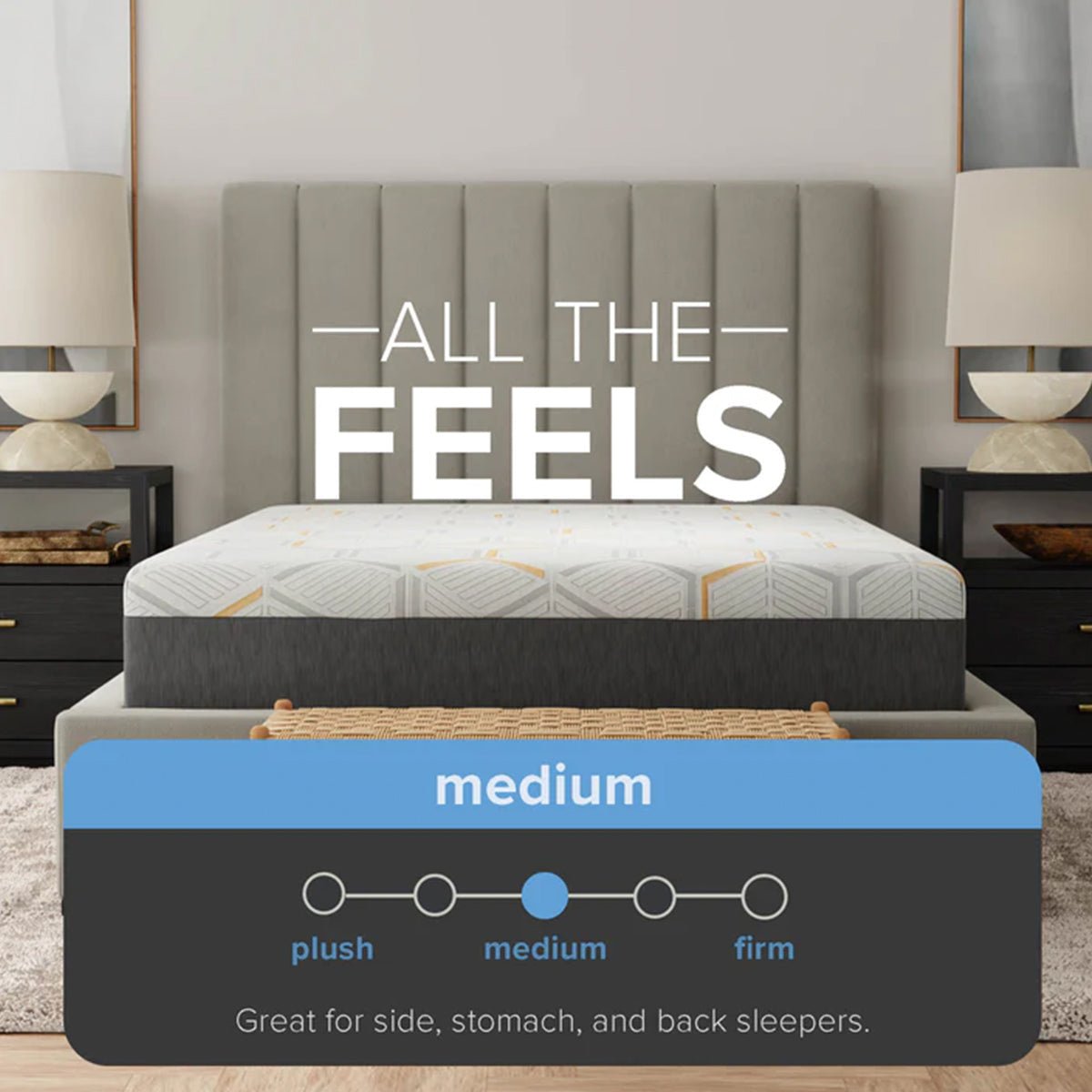 Bedplanet 12" Copper Gel Infused Medium Firm Memory Foam Mattress - Prioka