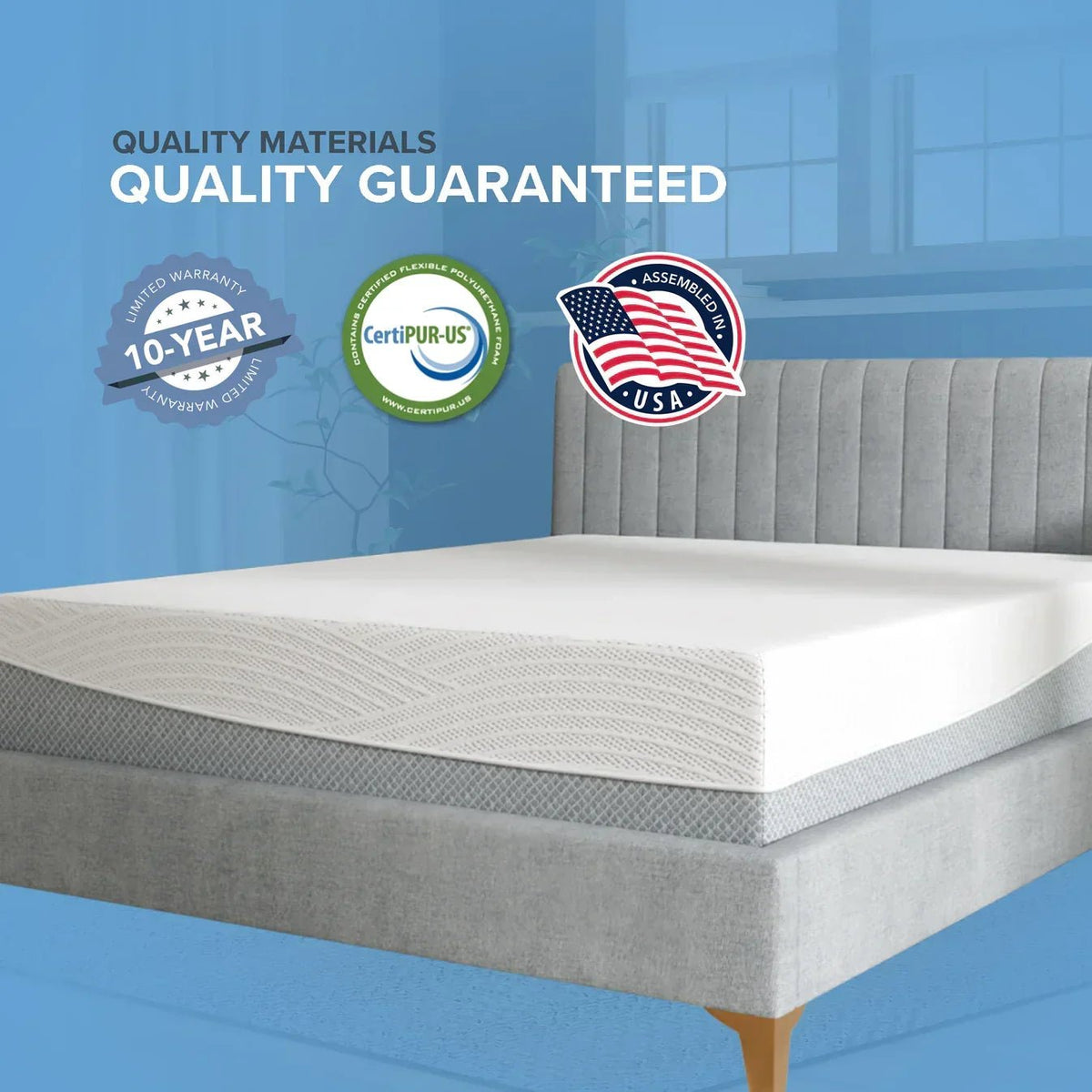 Bedplanet 12” EcoCore Hybrid Mattress – Soy-Based Foam & Pocketed Coils - Prioka
