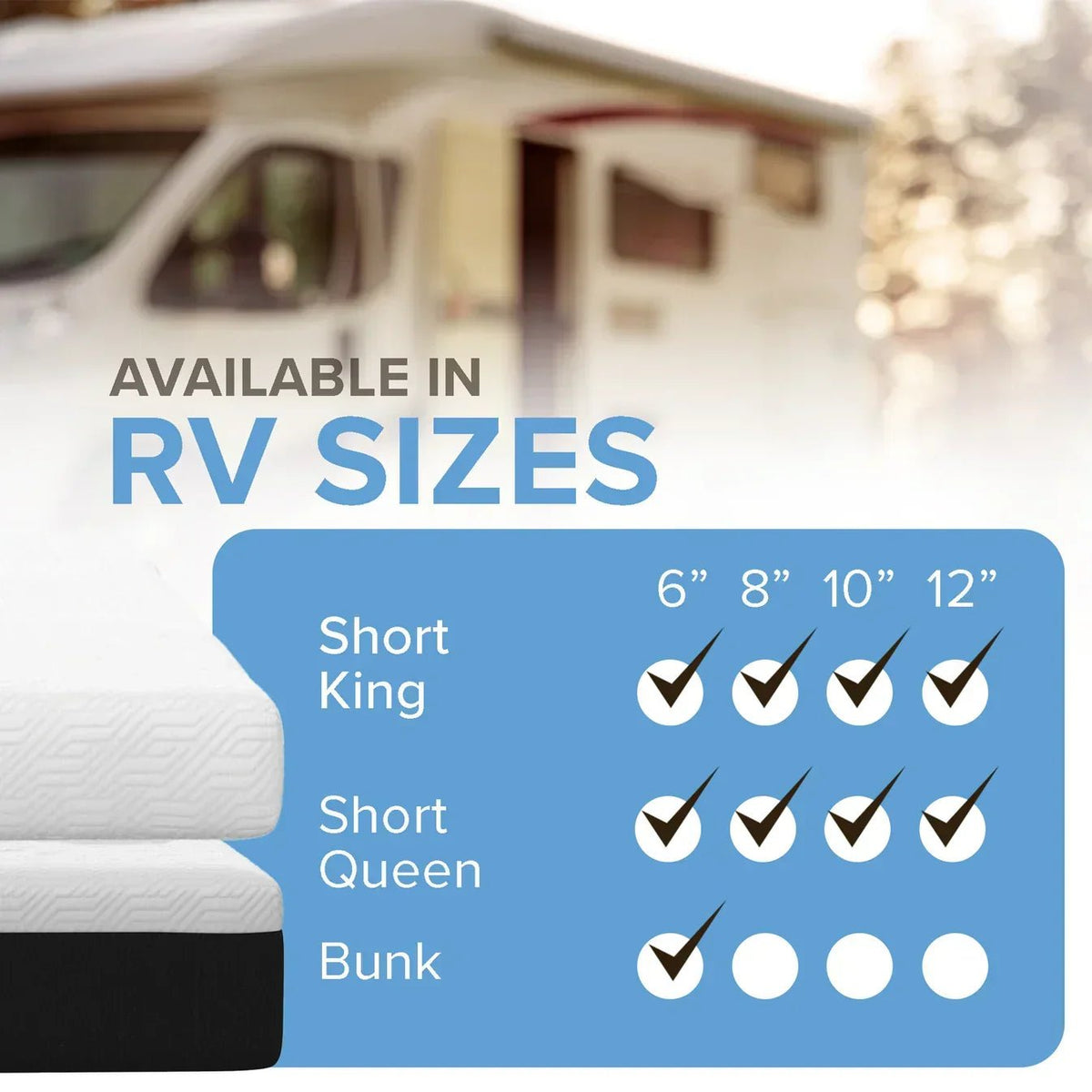 Bedplanet 12” Essentials Gel Memory Foam Mattress – Soft & Cooling (RV Ready) - Prioka