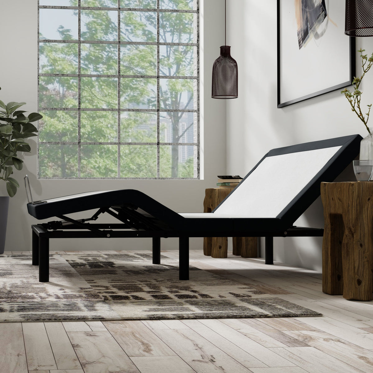 Bedplanet Model P Adjustable Bed with Dual Massage and USB Ports - Prioka