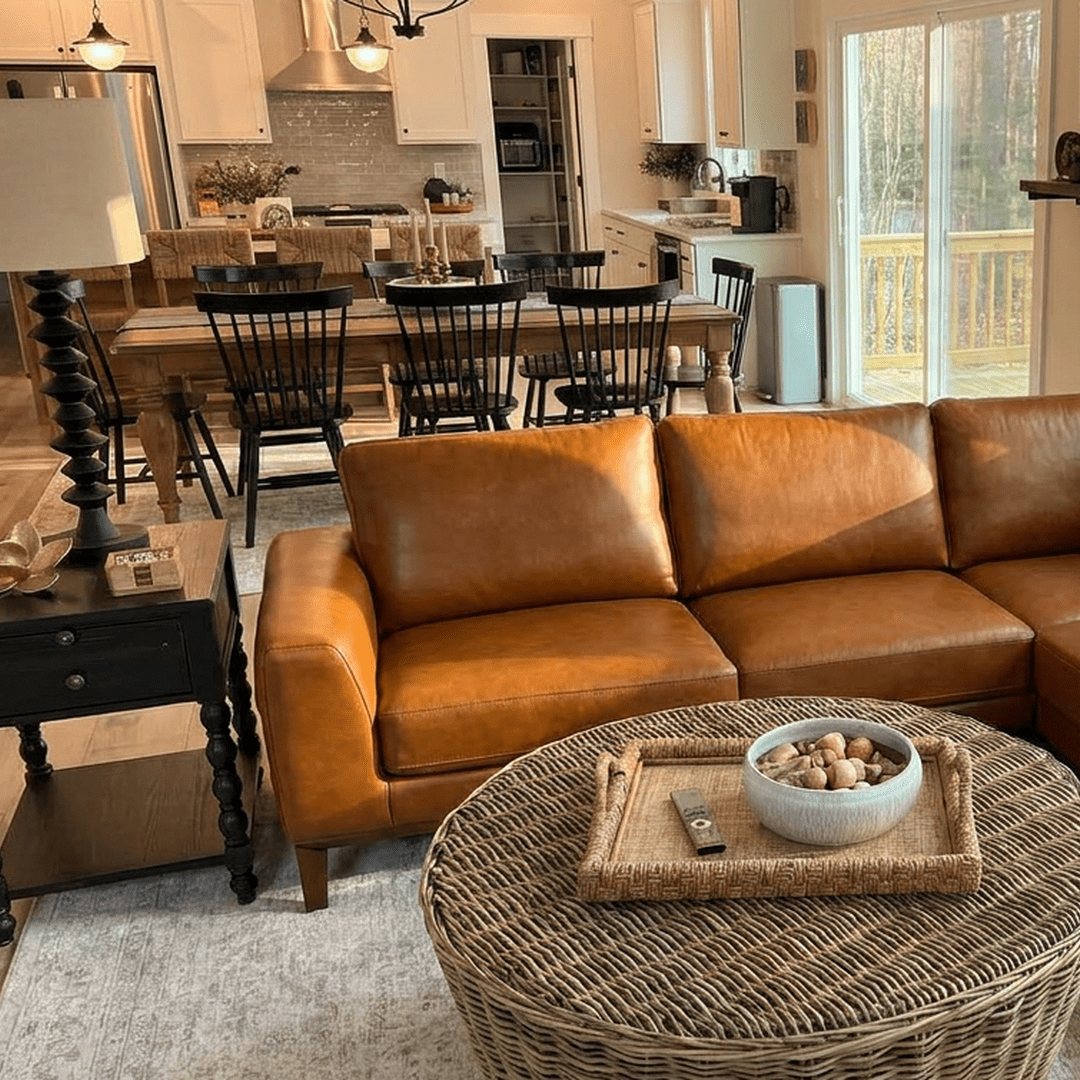 Benson Top-Grain Leather Sectional with Chaise - Prioka