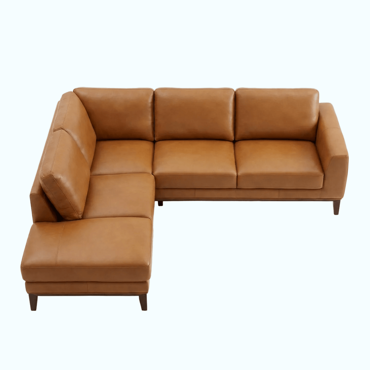 Benson Top-Grain Leather Sectional with Chaise - Prioka