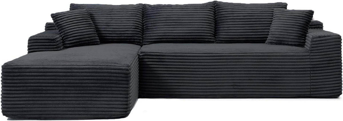 Bergenfield Furniture Cloud Sectional Couch Modern Modular Sectional Sofa Deep Seat Corduroy - Prioka