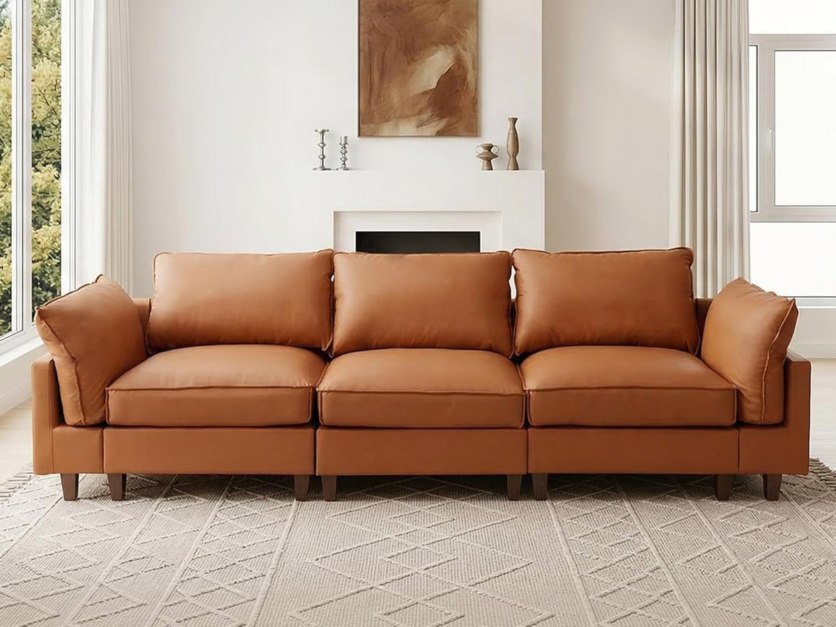 Bergenfield Furniture Modular Sectional Couch Oversized Cloud Couch 3 Seat L Shaped Sofa - Prioka