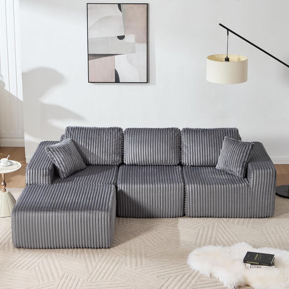 Bergenfield Furniture Modular Sectional Sofa Cloud Sectional Couch Deep Seat L Shaped Couch - Prioka
