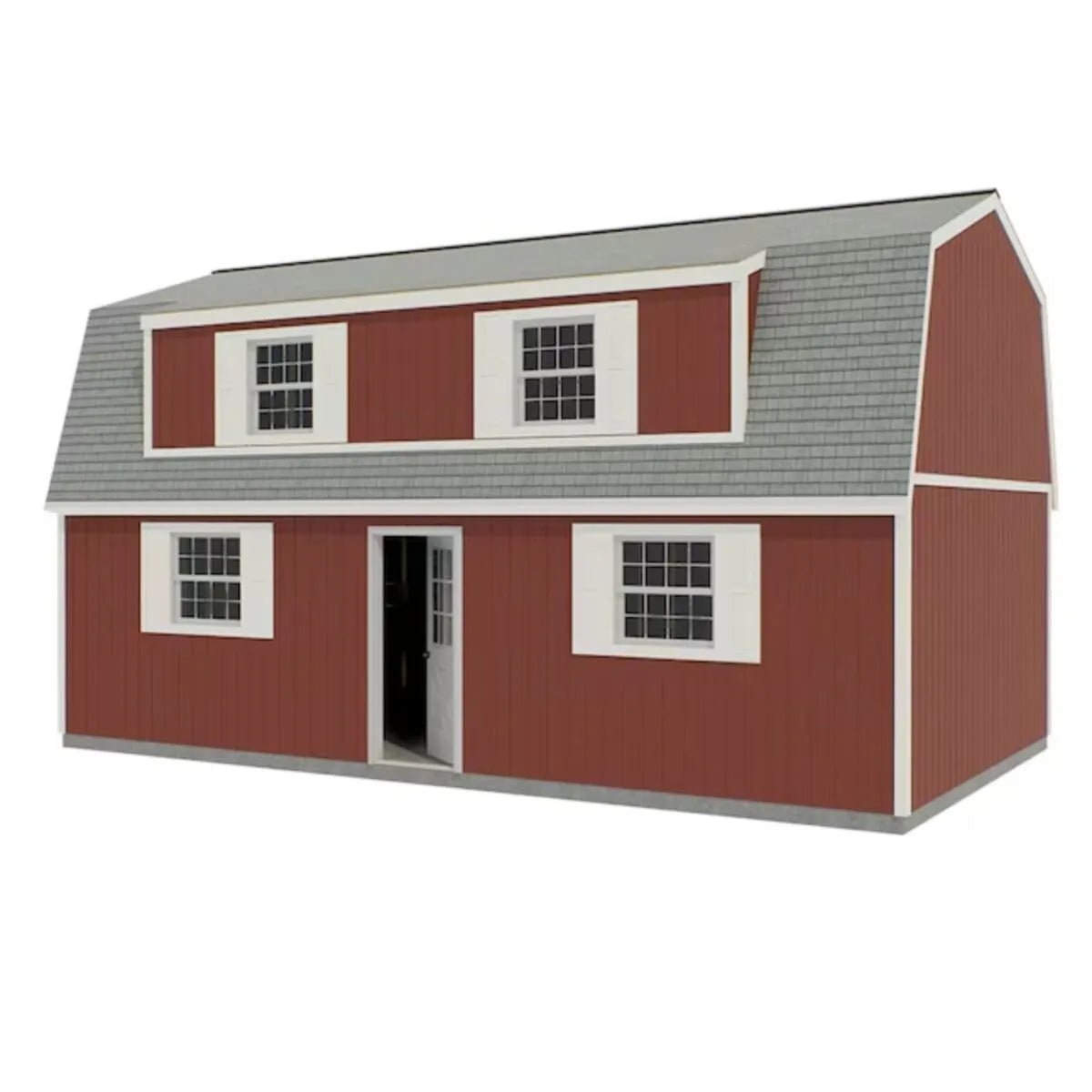 Best Barns Camp Reynolds 16 x 32 ft. Gambrel Wood 2-Story Outdoor Storage Shed Kit - Prioka