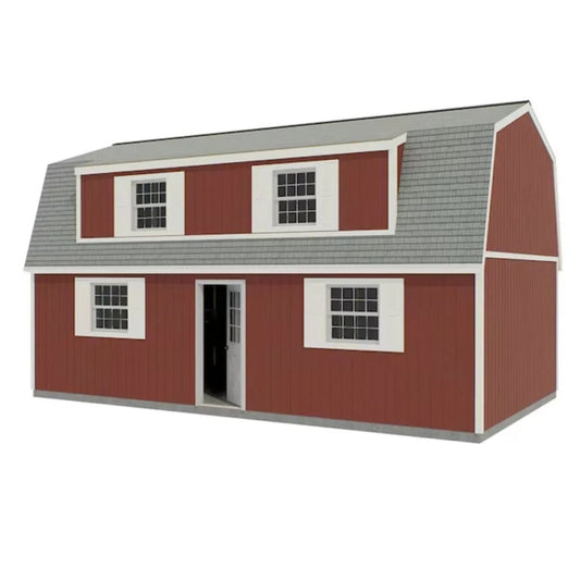 Best Barns Camp Reynolds 16 x 32 ft. Gambrel Wood 2-Story Outdoor Storage Shed Kit - Prioka