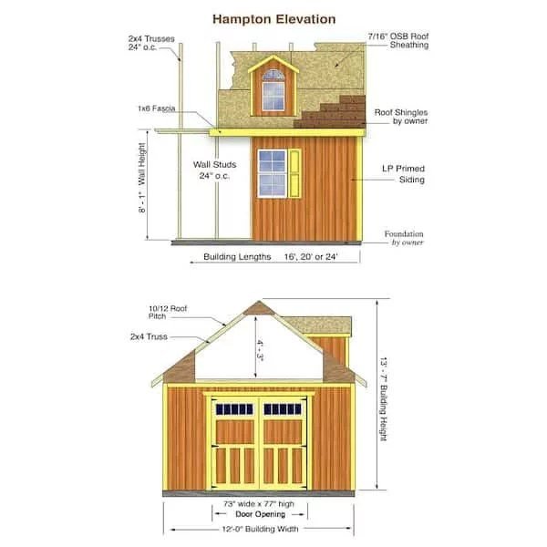Best Barns Hampton 12 ft × 24 ft Storage Shed - Prioka