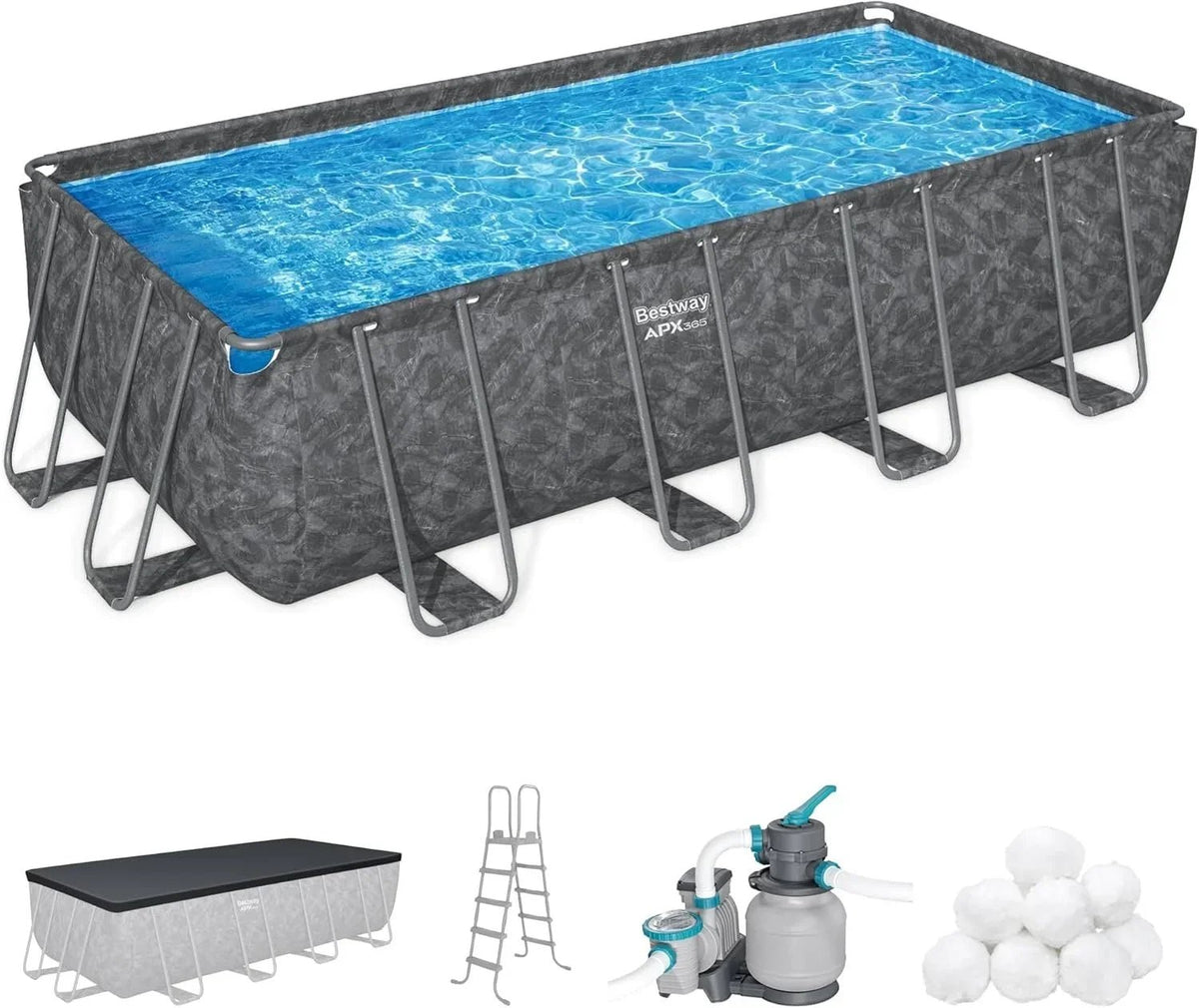 Bestway APX 365 18′ x 9′ x 52″ Rectangular Above Ground Swimming Pools - Prioka