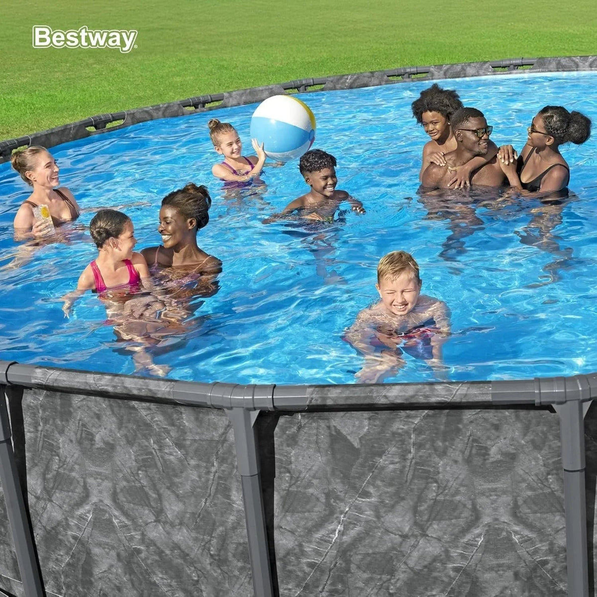 Bestway APX 365 18’x52″ Round Above Ground Swimming Pool Set with Pump & Ladder - Prioka