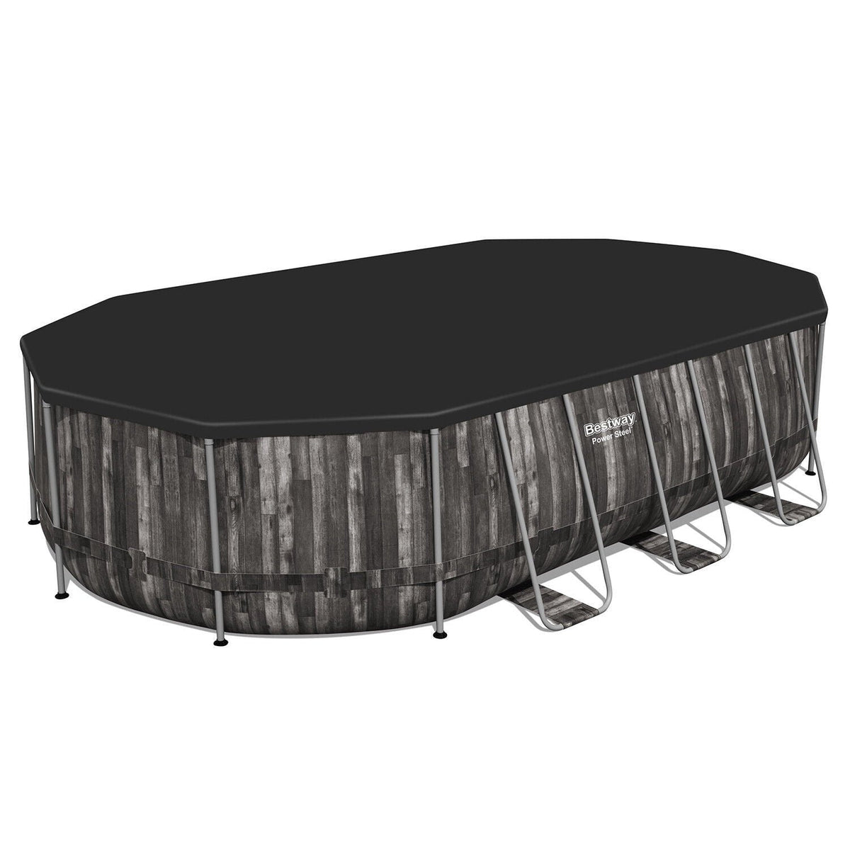 Bestway Power Steel 20′ x 12′ x 48″ Oval Above Ground Outdoor Swimming Pool Set - Prioka