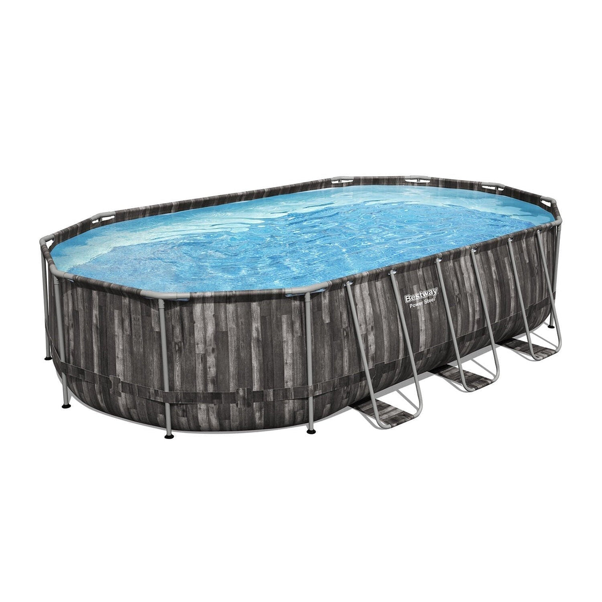 Bestway Power Steel 20′ x 12′ x 48″ Oval Above Ground Outdoor Swimming Pool Set - Prioka