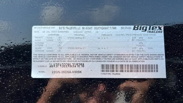 Big Tex 22GN 35′ Tandem Dual Gooseneck Trailer with Mega Ramps – 35D5A-MRBK - Prioka