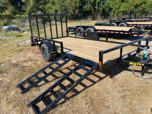 Big Tex 35SA-14BKRSX Single Axle ATV Trailer 83″x14′ Black - Prioka