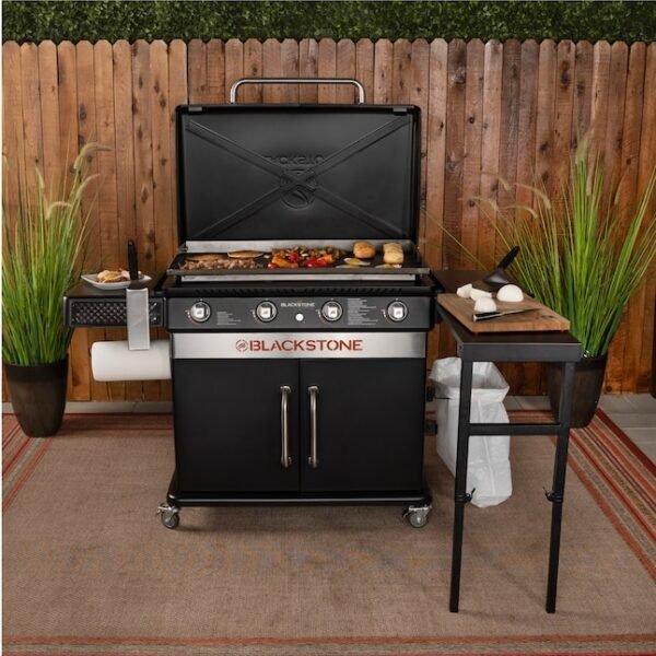 Blackstone 36-in Culinary Cabinet Griddle with Side Table: Versatile Outdoor Cooking in Stainless Steel - Prioka