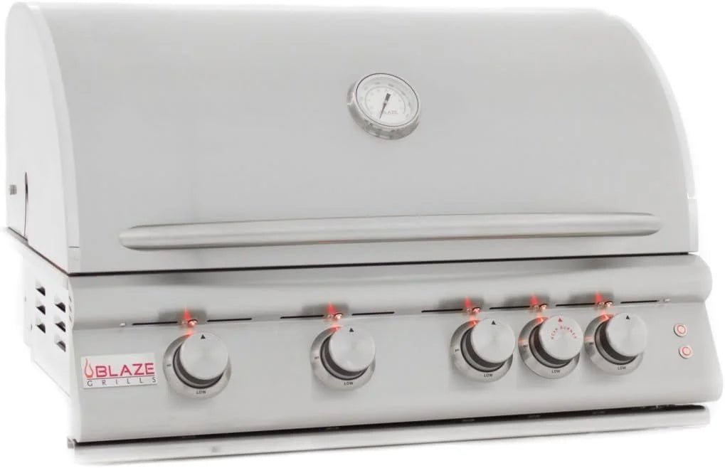 Blaze 32 Inch 4-Burner LTE Gas Grills with Rear Burner and Built-in Lighting System - Prioka