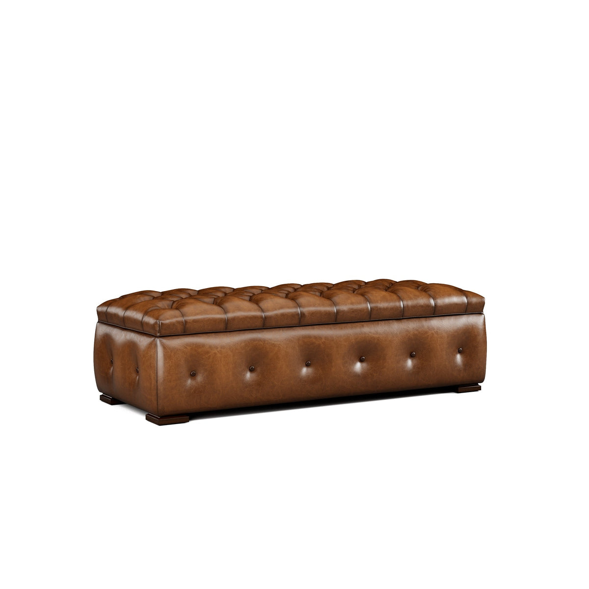 Bradley Leather Storage Ottoman - Prioka