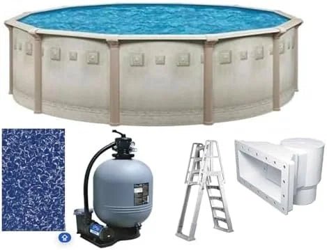 Brazil Premium 27′ x 52″ Round Above Ground Swimming Pool Packages - Prioka