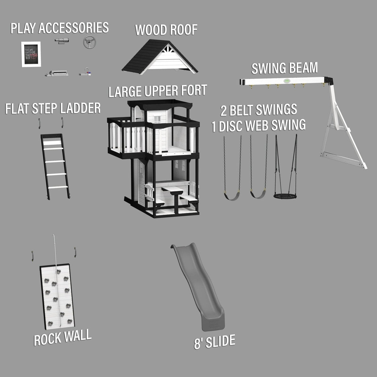 Canyon Creek Swing Set – White - Prioka