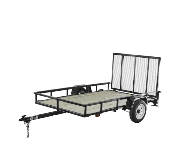Carry-On Trailer 5-ft x 8-ft Treated Lumber Utility Trailer with Ramp Gate - Prioka