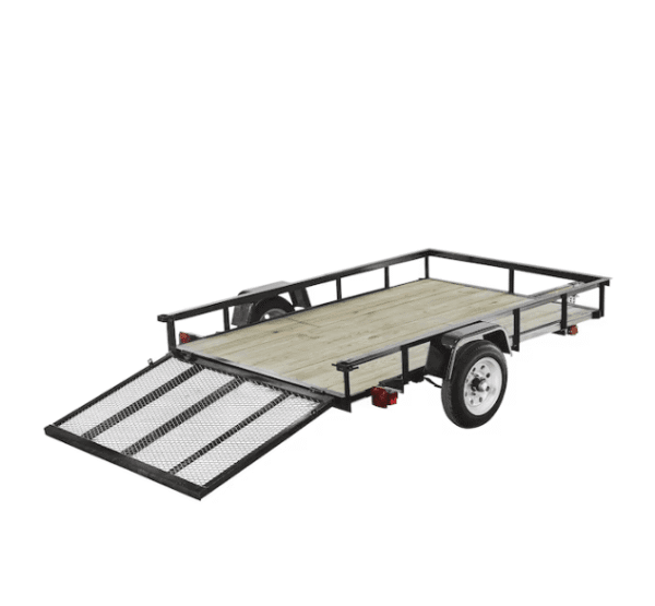 Carry-On Trailer 5-ft x 8-ft Treated Lumber Utility Trailer with Ramp Gate - Prioka