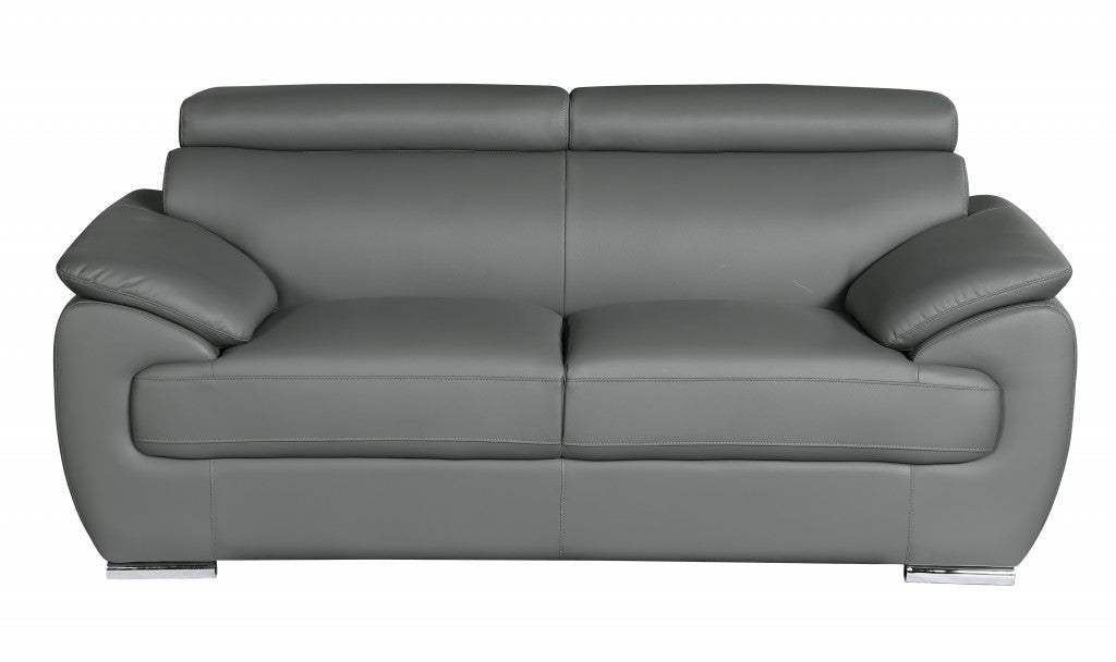 Carter Leather Seating Set – Gray - Prioka
