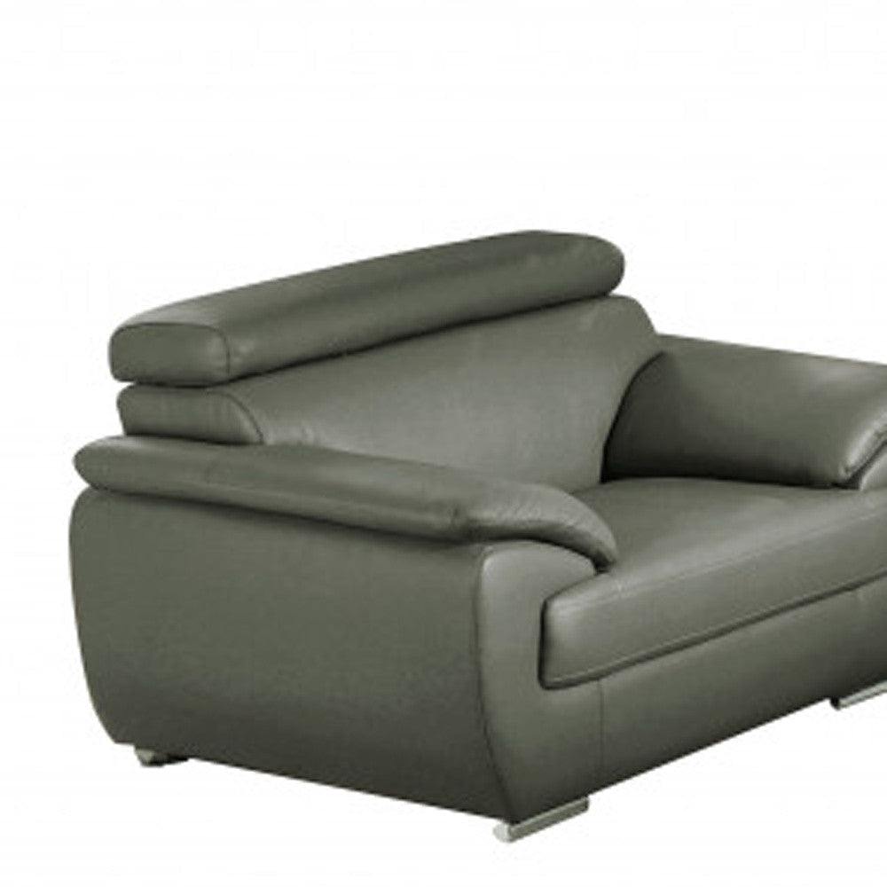 Carter Leather Seating Set – Gray - Prioka