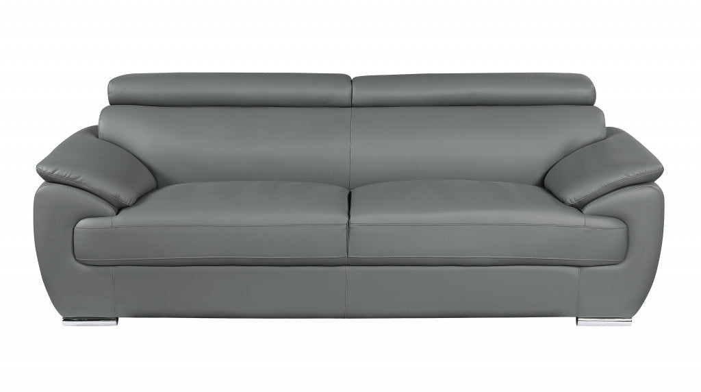 Carter Leather Seating Set – Gray - Prioka