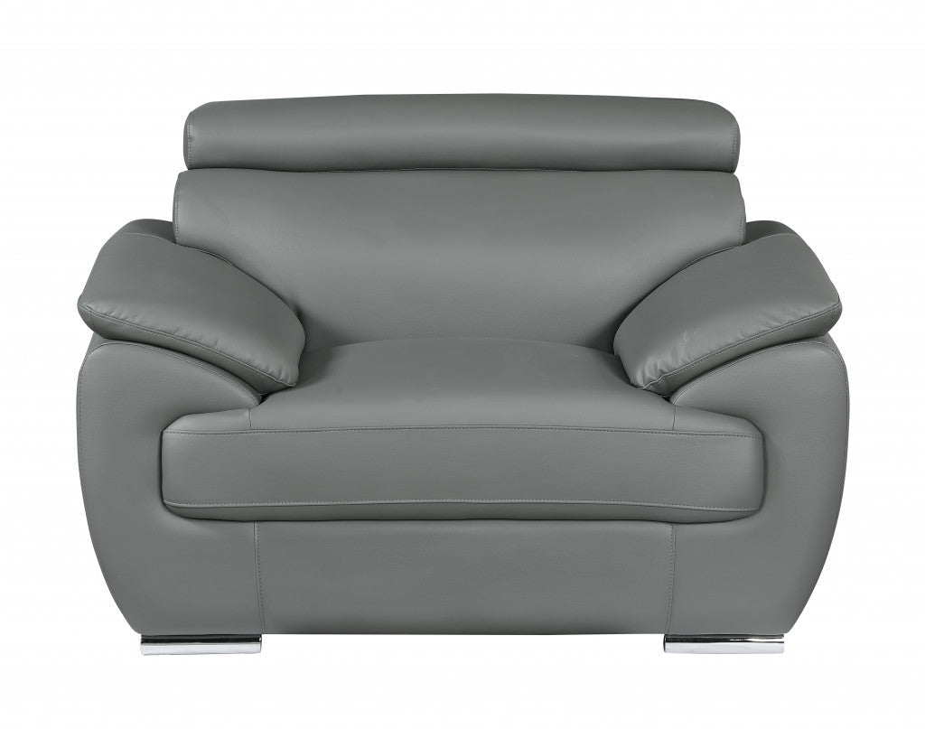Carter Leather Seating Set – Gray - Prioka