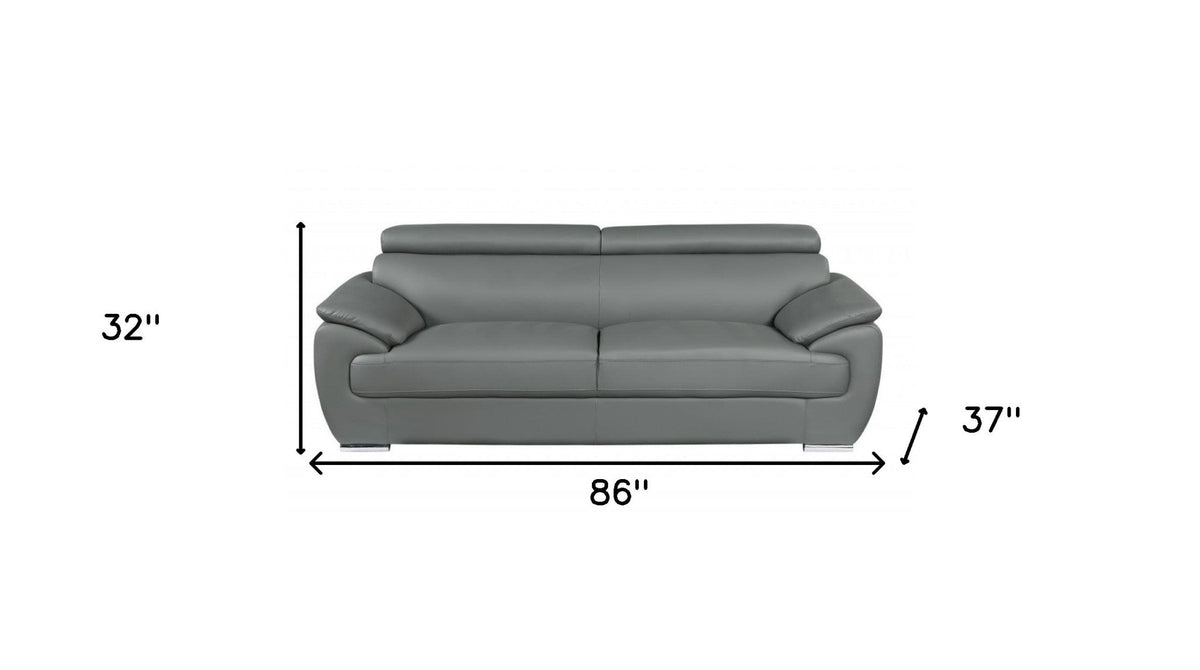 Carter Leather Sofa – Gray - Prioka