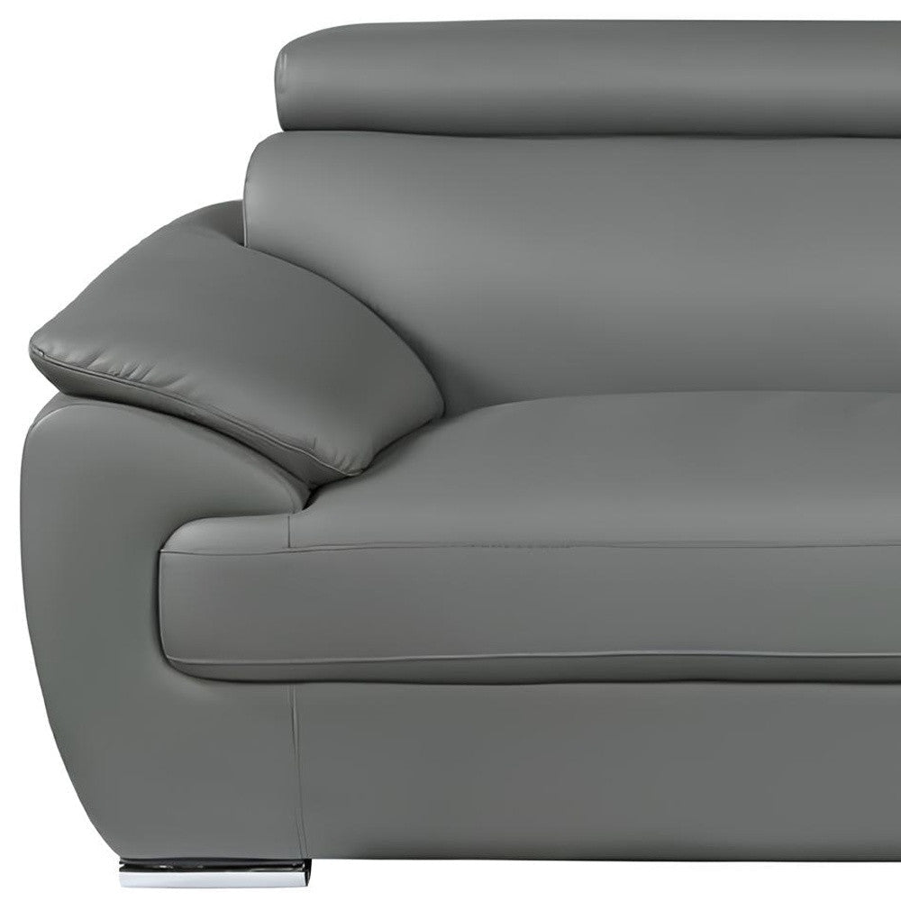 Carter Leather Sofa – Gray - Prioka