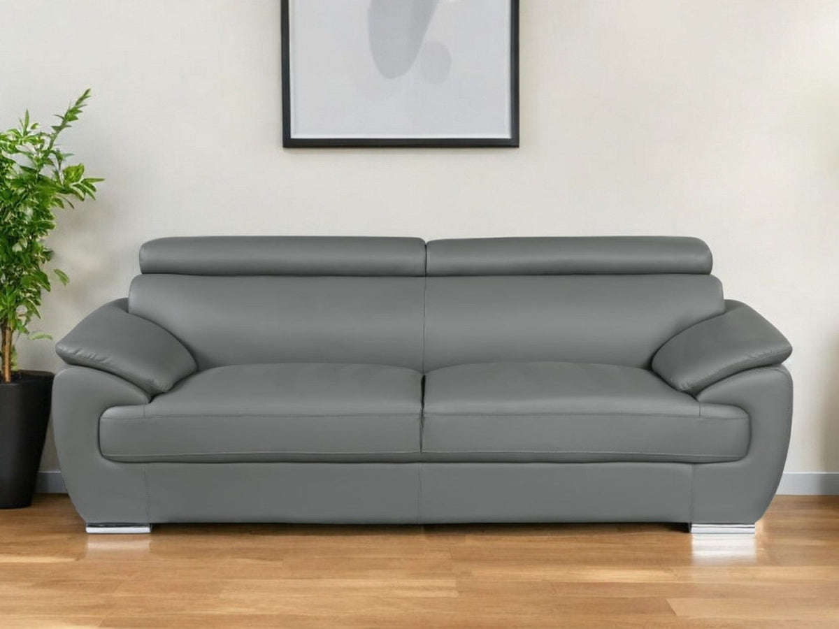 Carter Leather Sofa – Gray - Prioka