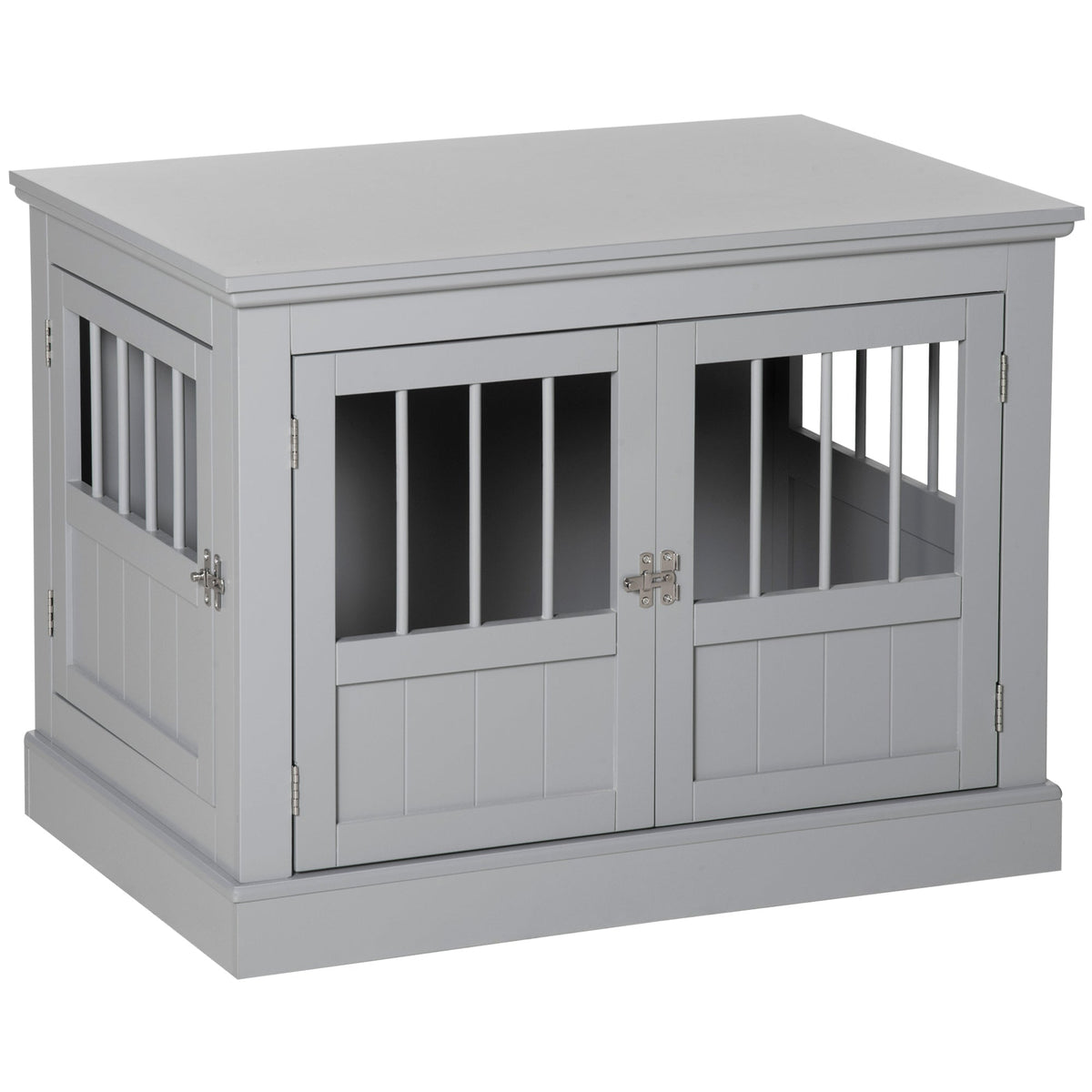 Cat Litter Box Enclosure with Magnetic Doors, Cat Washroom Nightstand with Large Top, Hidden Litter Box Side Table with Latches, Dark Grey - Prioka