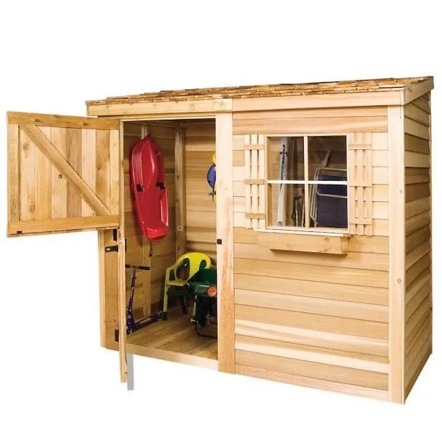 Cedarshed Bayside 8×4 Lean-To Western Red Cedar Storage Shed Kit - Prioka