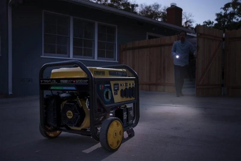Champion 11,500/9,200-Watt Tri-Fuel Home Backup Portable Generators. - Prioka