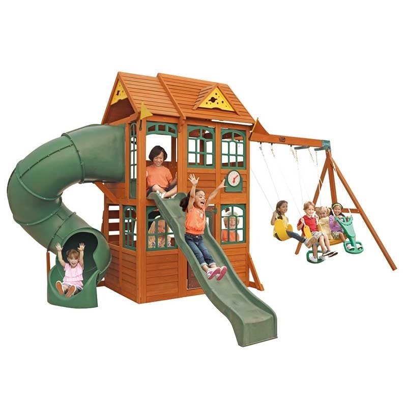 Charleston Lodge Wooden Swing Set / Playset - Prioka