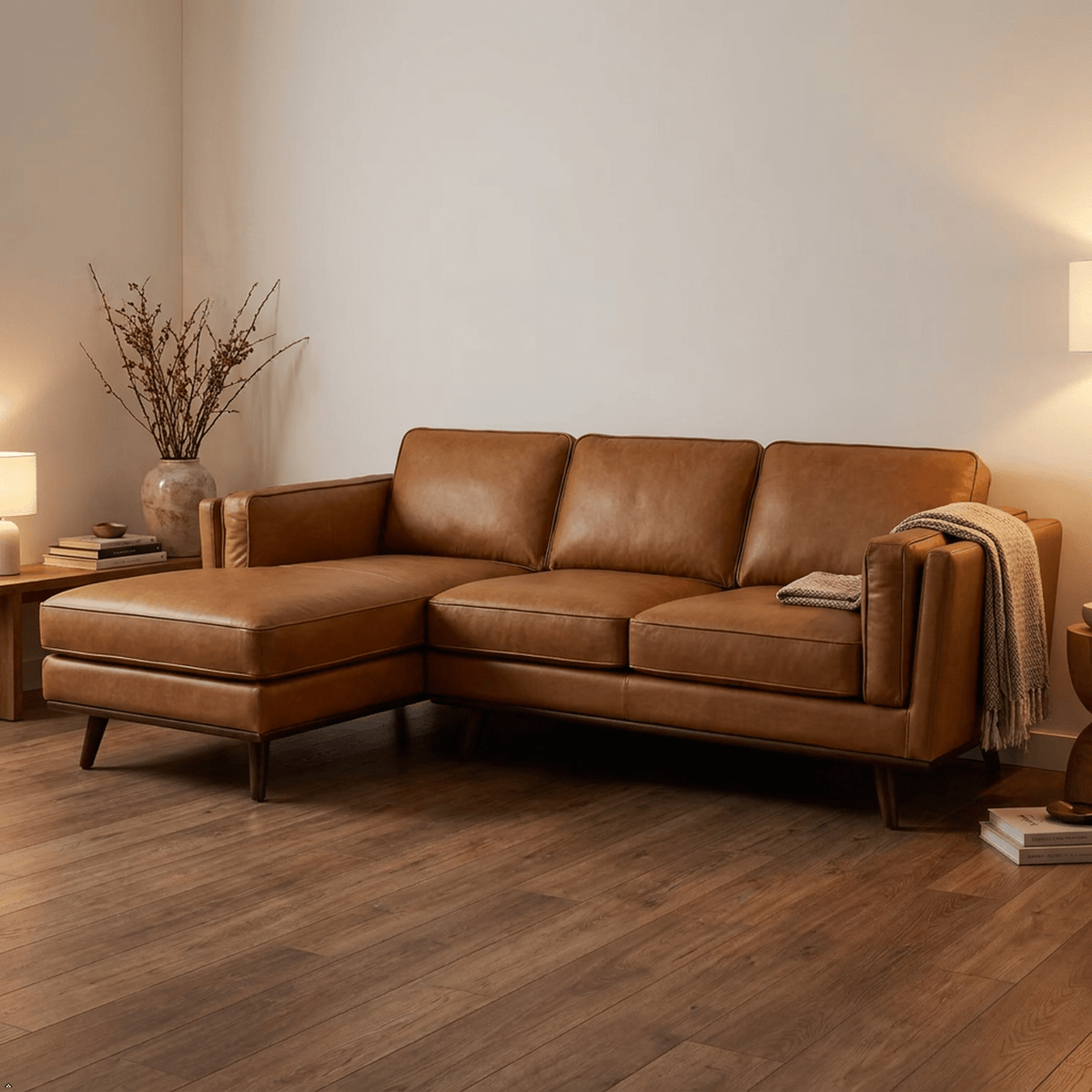 Chase Top-Grain Leather Sofa, 90 Inches MCM - Prioka