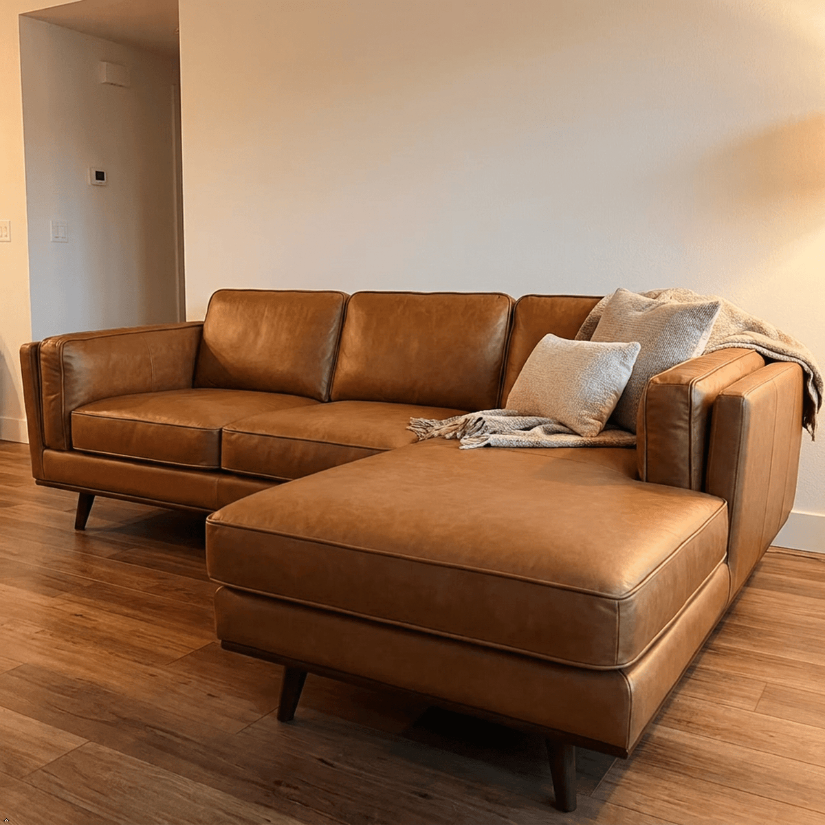 Chase Top-Grain Leather Sofa, 90 Inches MCM - Prioka