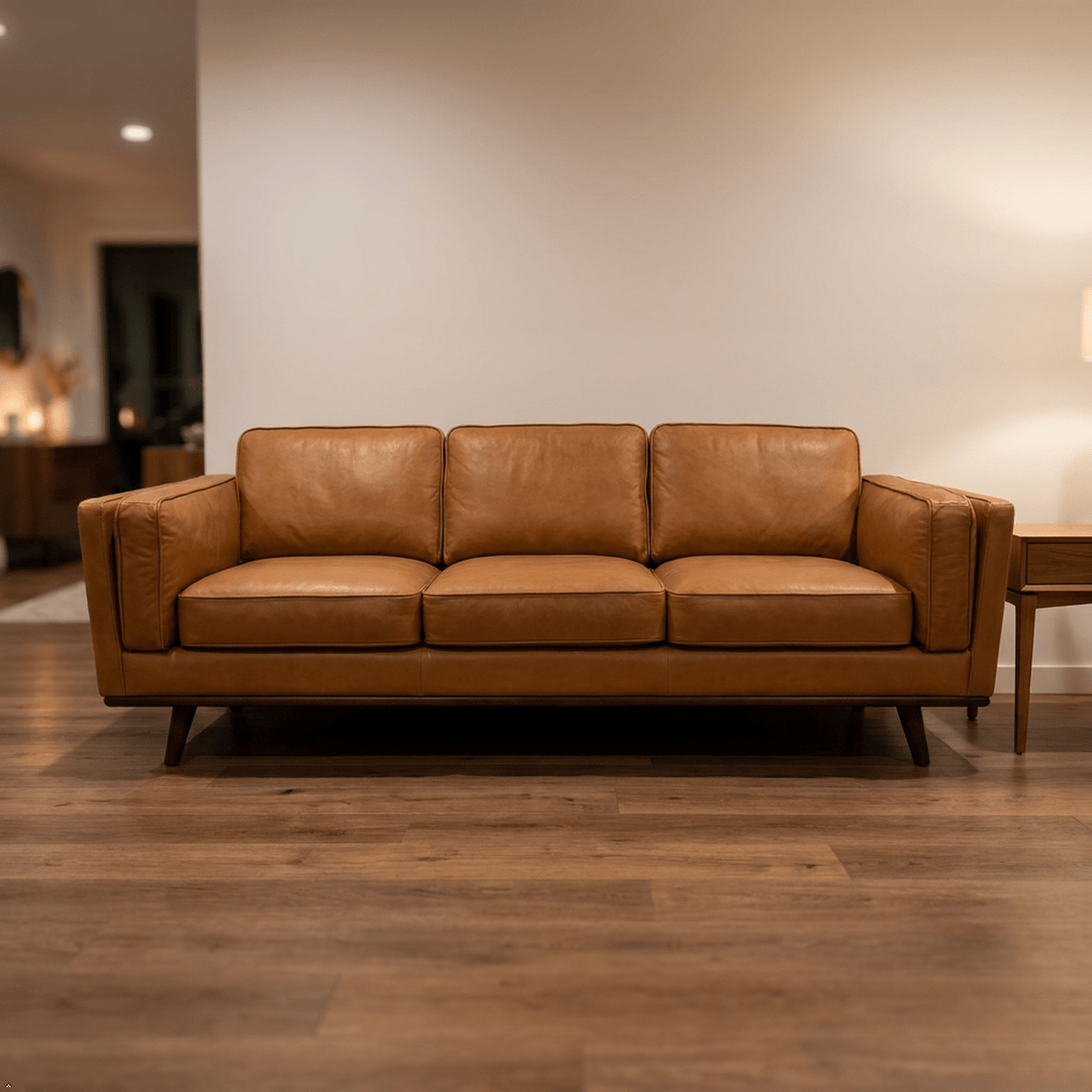 Chase Top-Grain Leather Sofa, 90 Inches MCM - Prioka