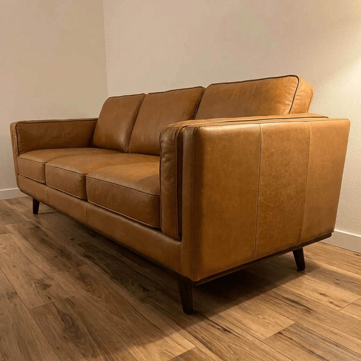 Chase Top-Grain Leather Sofa, 90 Inches MCM - Prioka