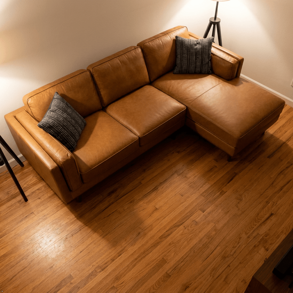 Chase Top-Grain Leather Sofa, 90 Inches MCM - Prioka