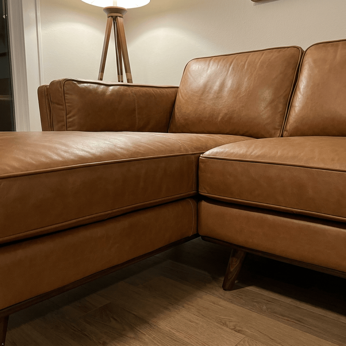 Chase Top-Grain Leather Sofa, 90 Inches MCM - Prioka