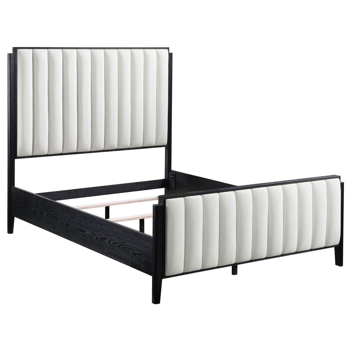 Coaster Fine Furniture Brookmead Modern Bedroom Furniture Set – Wire-Brushed Finish with Fluted Texturing, Golden Demi-Lune Handles, and English Dovetail Craftsmanship - Prioka